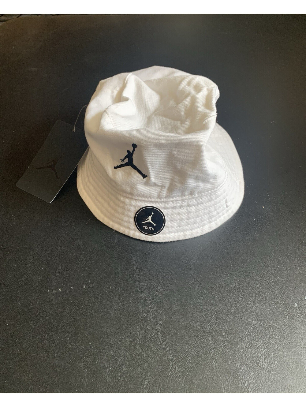 Youth Jordan Bucket Hat White With Jordan Logo NWT